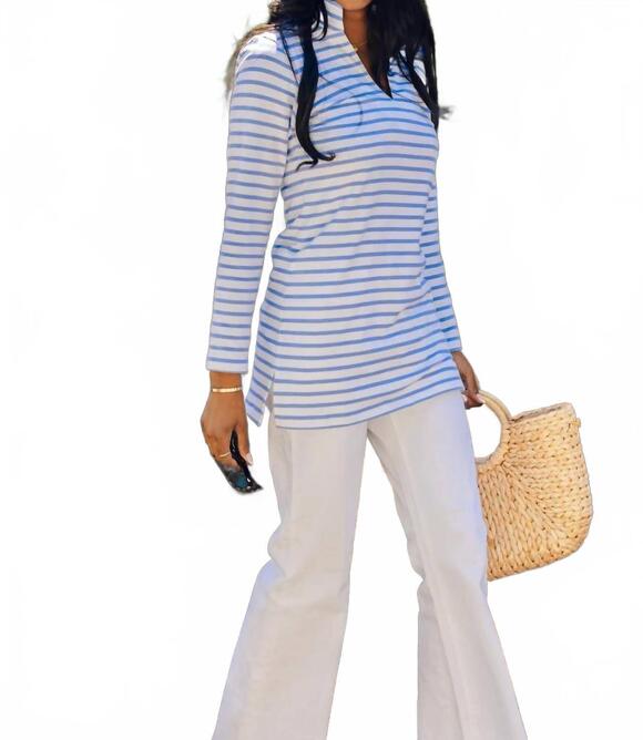 SAIL TO SABLE Tops - NEW SAIL TO SABLE long sleeve top in blue/white stripe